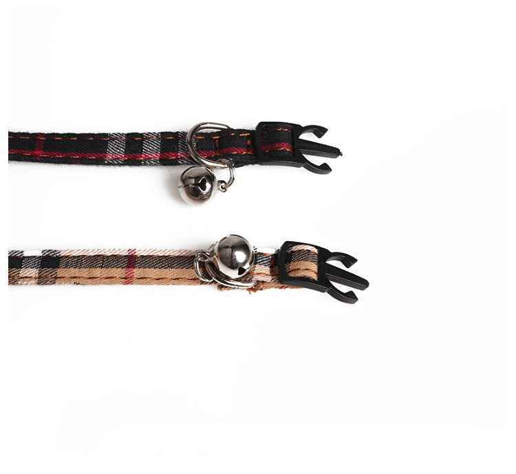 Canvas Plaid Cat Bow Collar - Luxe Whiskers