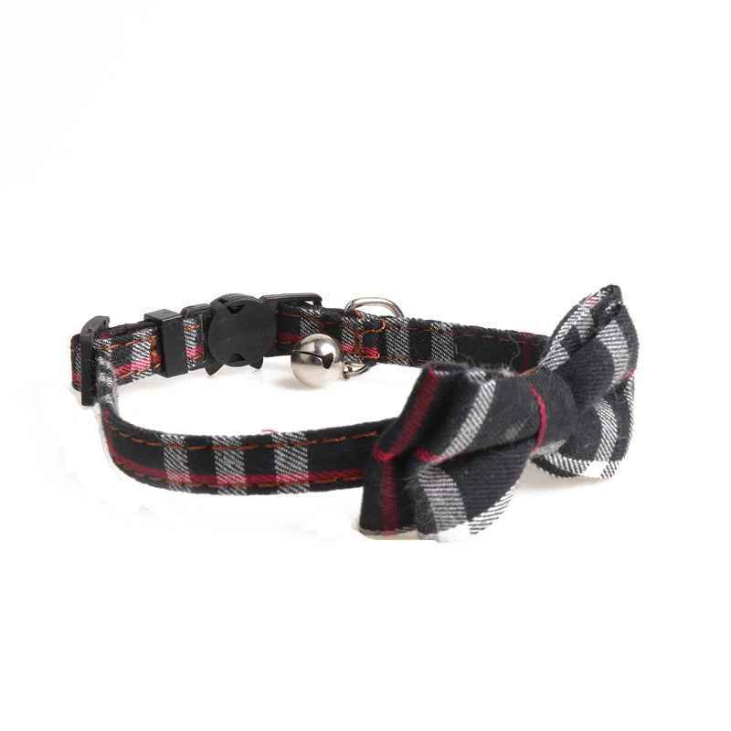 Canvas Plaid Cat Bow Collar - Luxe Whiskers