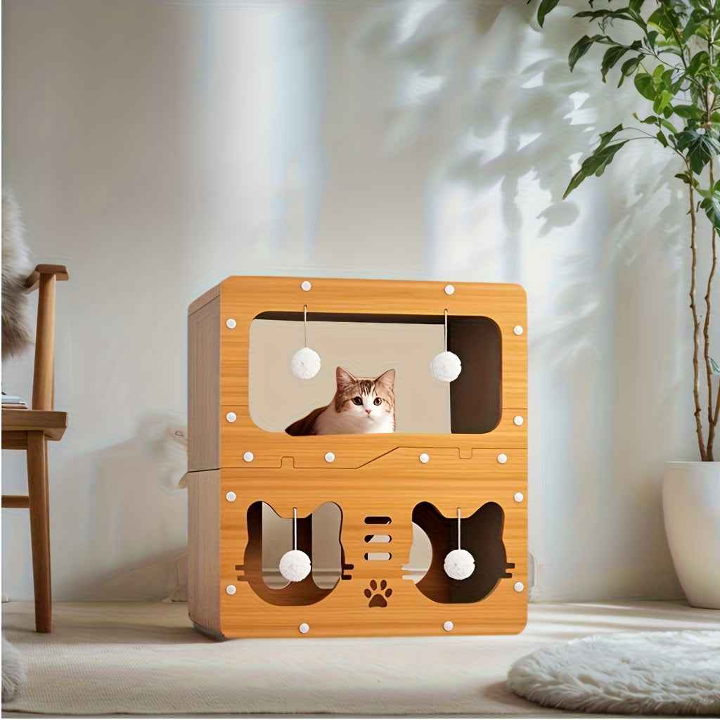 Two-Storey Cat Villa - Luxe Whiskers