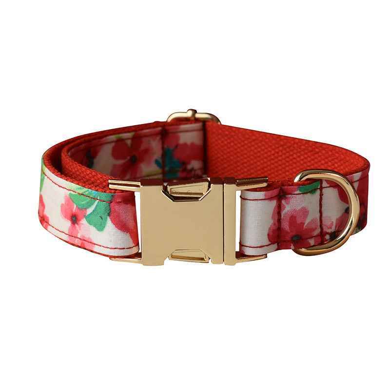 Red Floral Cat Collar - Luxe Whiskers