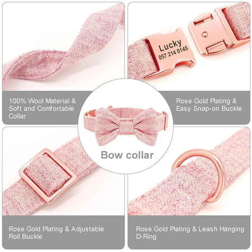 Adjustable Cat Collars - Pastel - Pink collar no bow, M