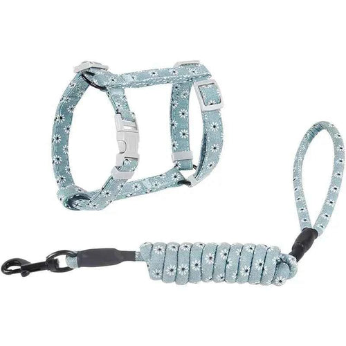 Adjustable Traction Cat Halter Collar Harness - red, M 3KG-6KG