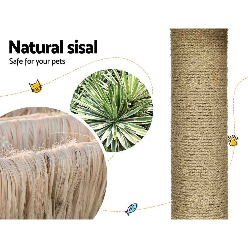 i.Pet Condo Rattan Tower - 138cm - Luxe Whiskers