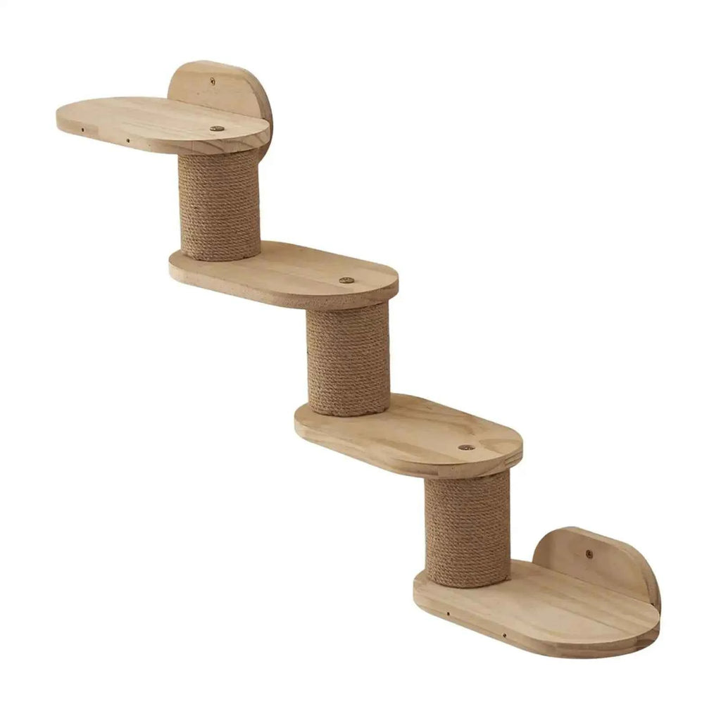 Wall Mounted Cat Furniture - 4 Step Climbing Shelves - Luxe Whiskers