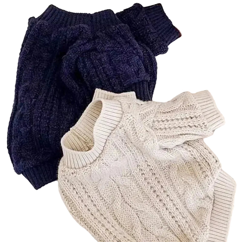 Winter Dog Clothes Warm Pet Dog Sweaters Luxury Puppy Knit Pullovers Cute Cat Turtleneck French Bulldogs Dog Clothes Pet Outfits - Luxe Whiskers