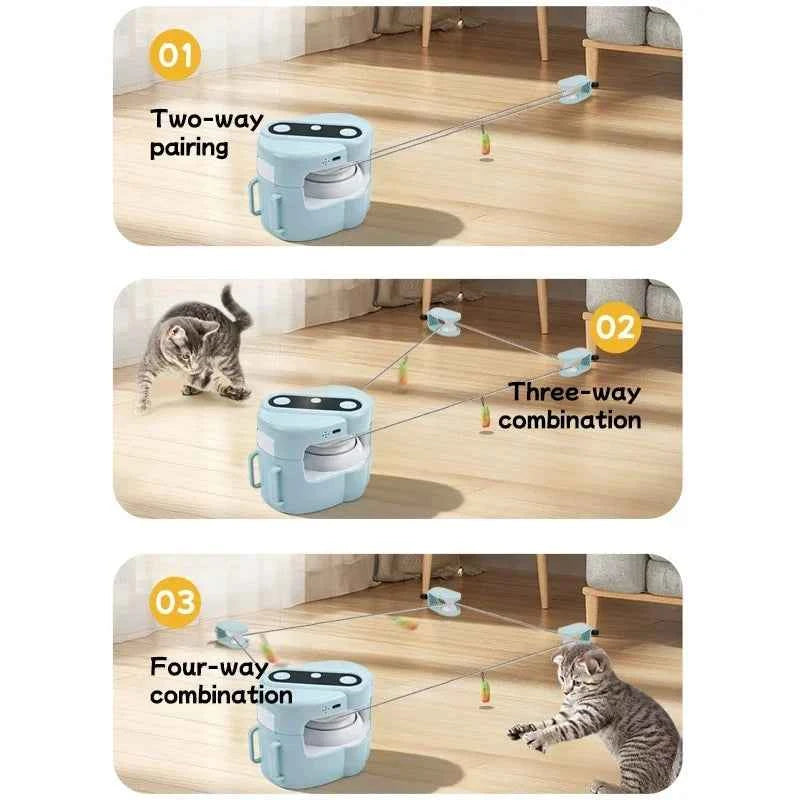 Cat Supplies Pet Running Interactive Indoor Cat Toy  Automatic/Remote DIY Speed  Adjustable  Exercise for Cats Cat accessories - Luxe Whiskers