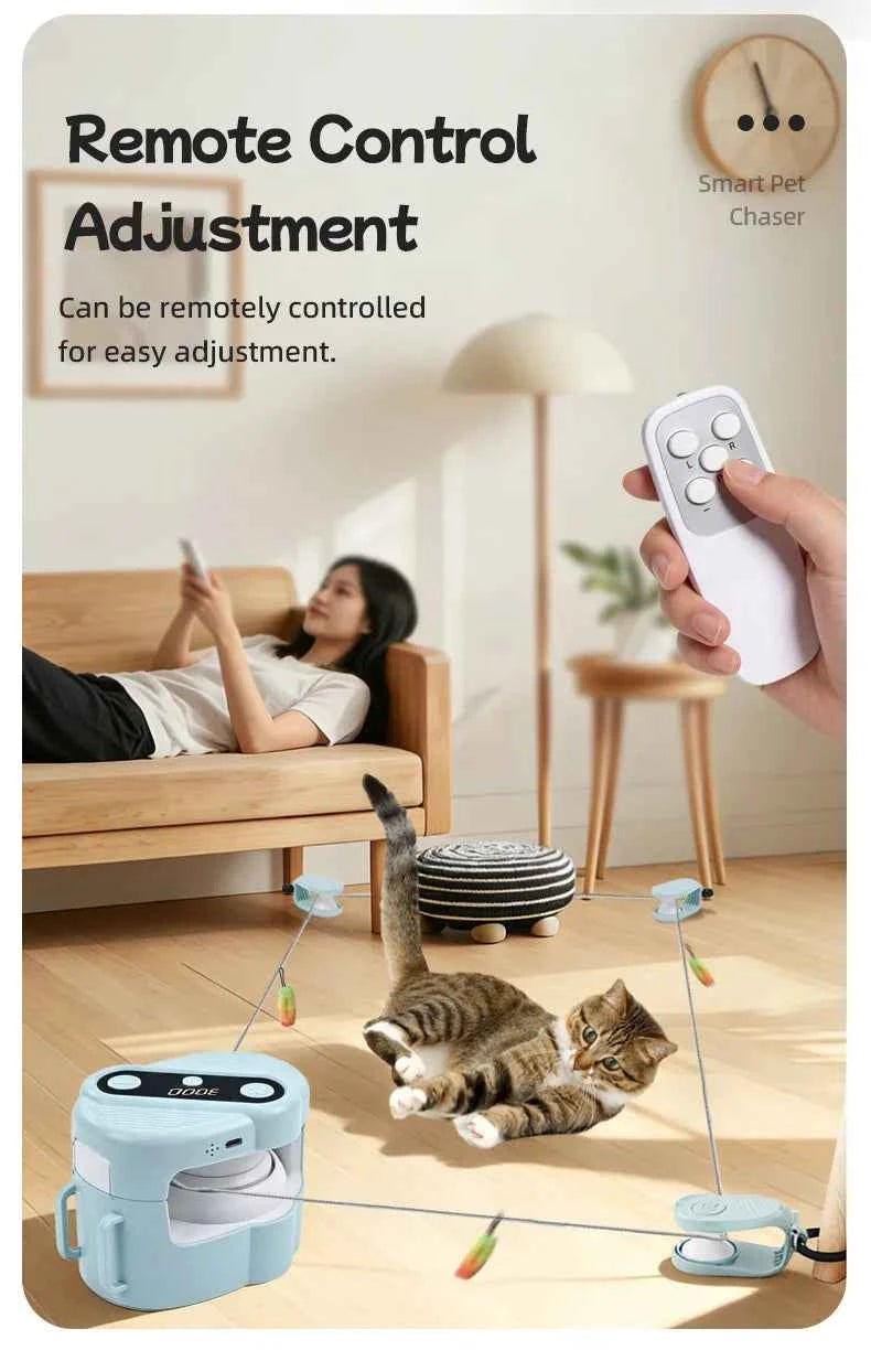 Cat Supplies Pet Running Interactive Indoor Cat Toy  Automatic/Remote DIY Speed  Adjustable  Exercise for Cats Cat accessories - Luxe Whiskers