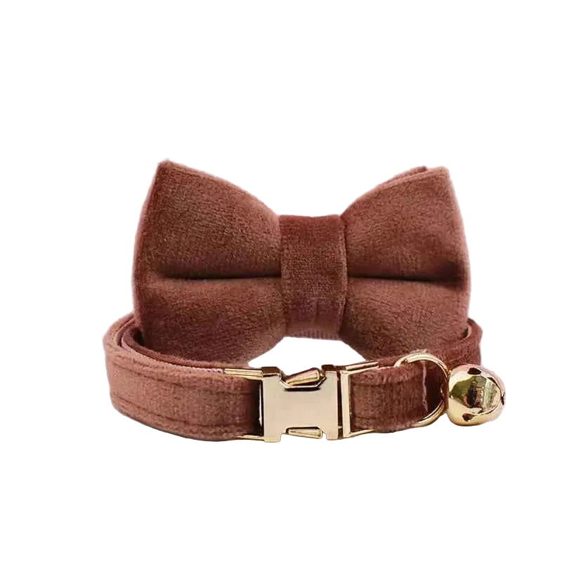 Velvet Bow Cat Collar - Pink - Luxe Whiskers