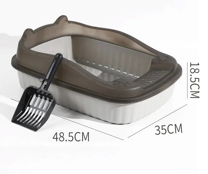 Half-Enclosed Anti-Splash Cat Litter Box - Luxe Whiskers