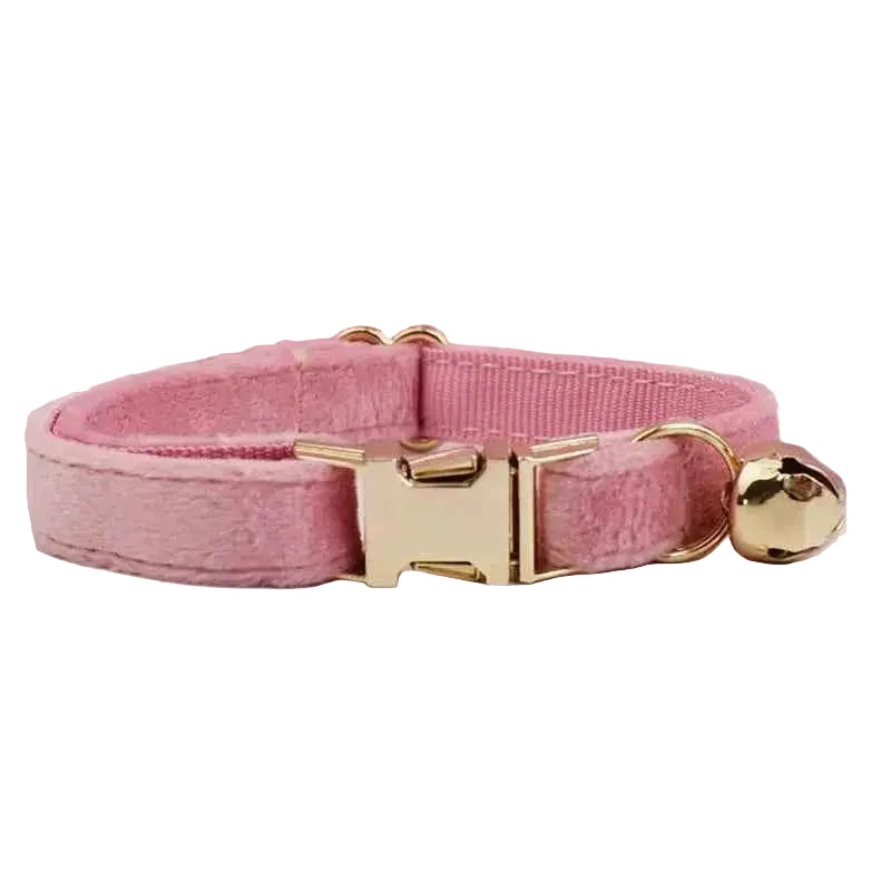 Velvet Bow Cat Collar - Pink - Luxe Whiskers