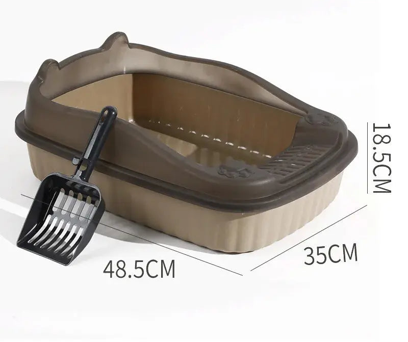 Half-Enclosed Anti-Splash Cat Litter Box - Luxe Whiskers
