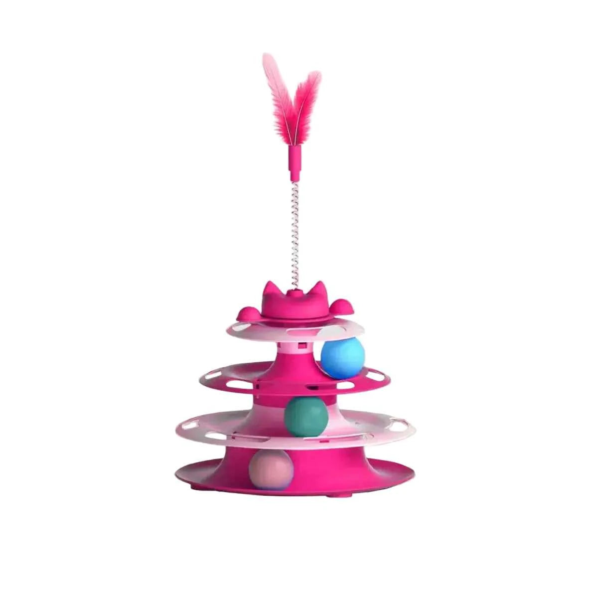3 Tier Track Ball Cat Tower - Luxe Whiskers