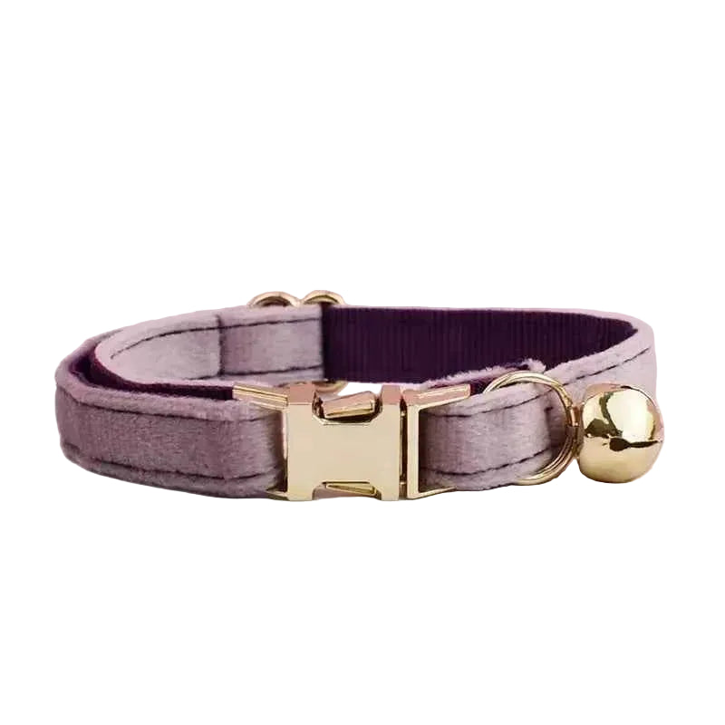 Velvet Bow Cat Collar - Pink - Luxe Whiskers