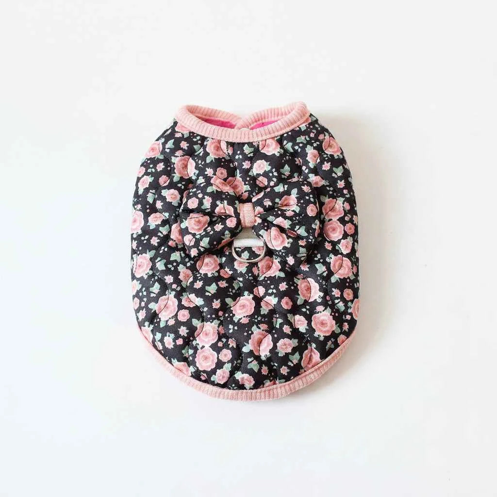 Floral Bow Tie Cat Vest