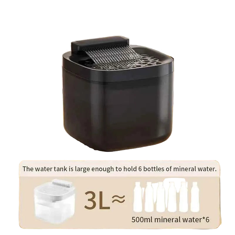 3L USB Pet Water Fountain with Pump & Filter Anti-Dry Burning Cat Water Dispenser Auto Recirculating Pet Water Flow Drinker