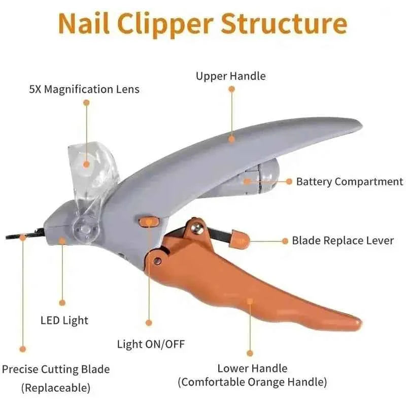 Nail Clipper Scissors With LED Light - Luxe Whiskers