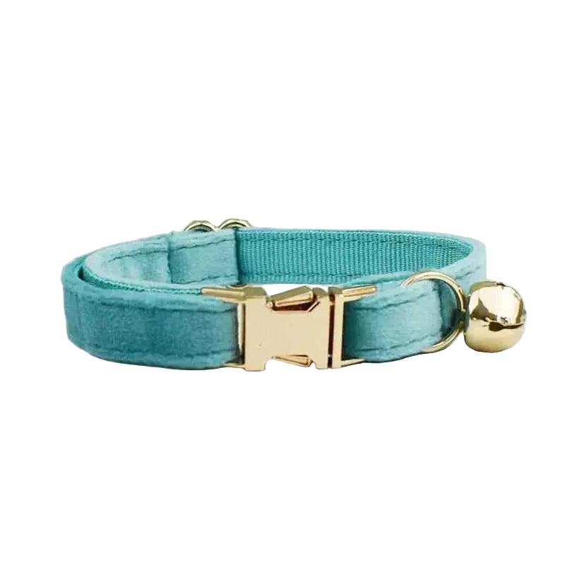 Velvet Bow Cat Collar - Green - Luxe Whiskers