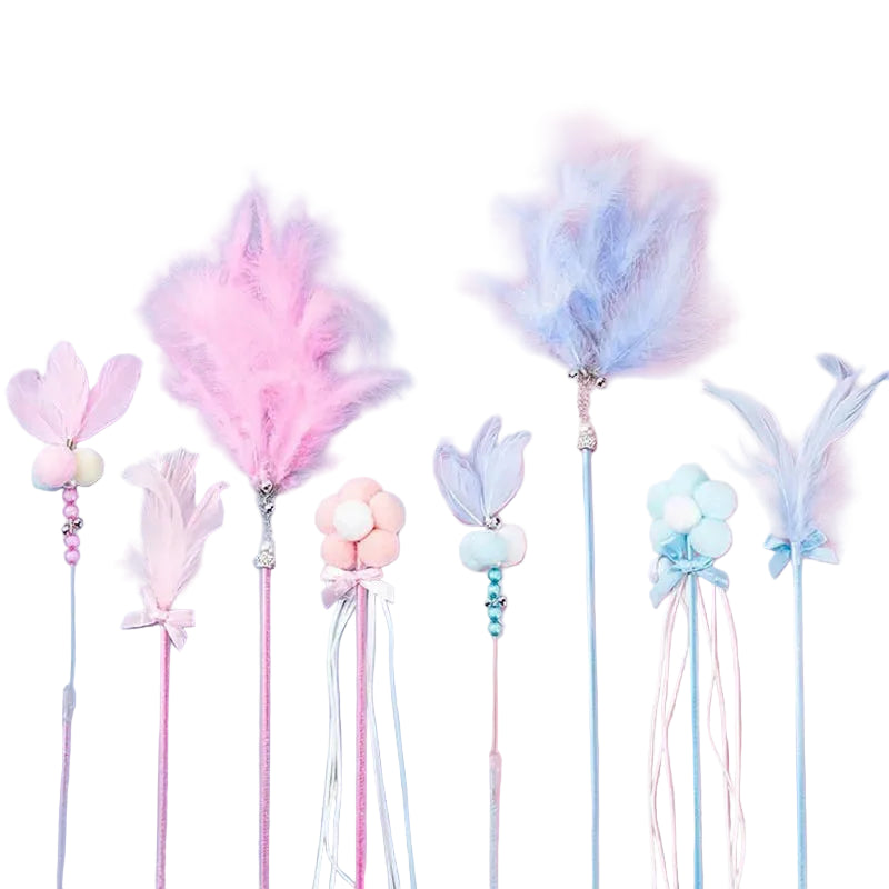3/4 PCS Cat Feather Teasing Wand - Luxe Whiskers