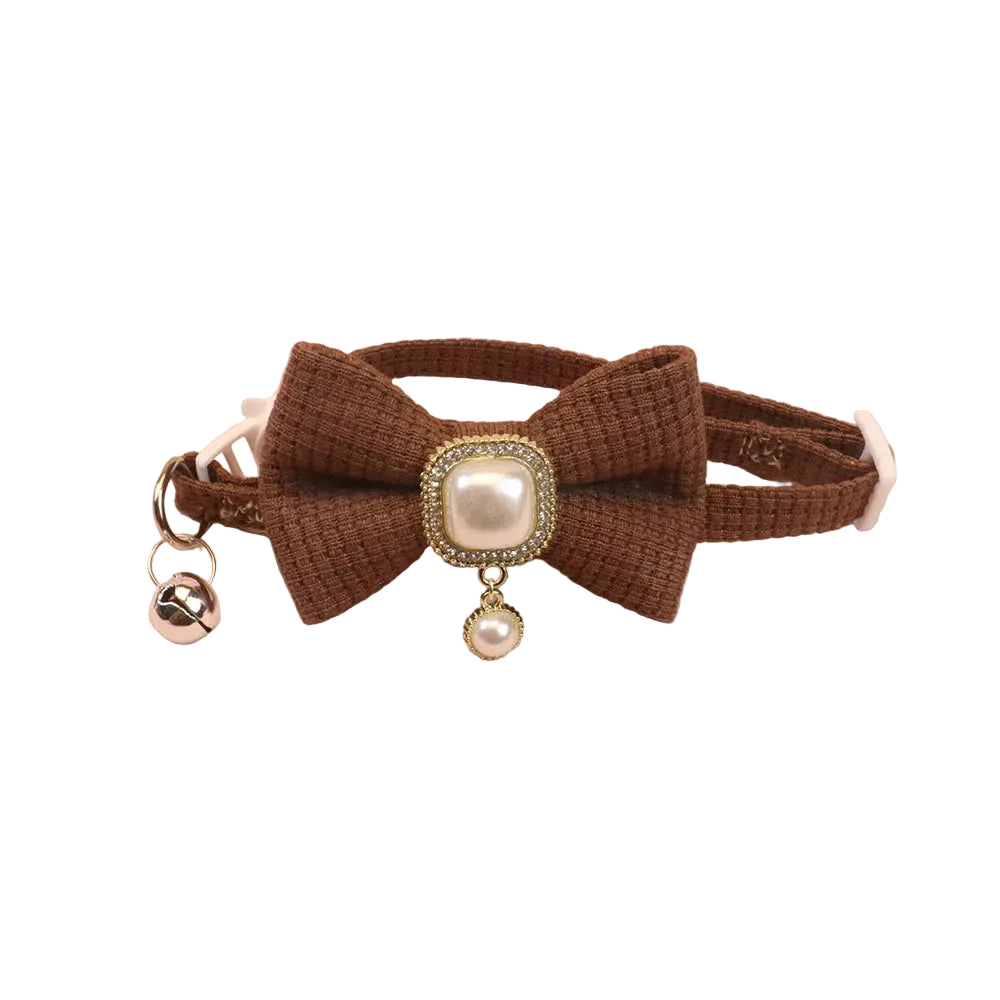 Pearl Bow Cat Collar
