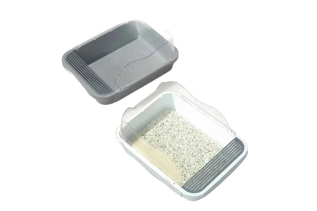 High Sides Semi-Enclosed Cat Litter Box - Luxe Whiskers