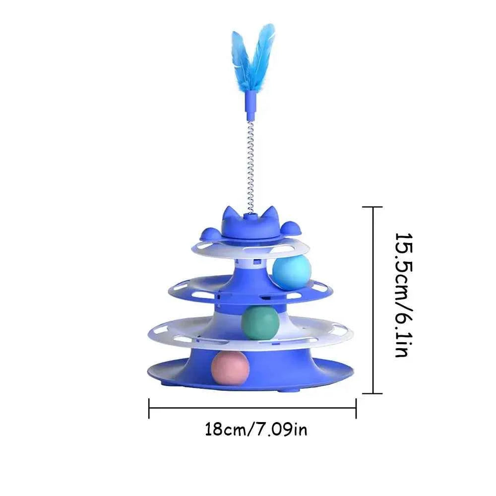 3 Tier Track Ball Cat Tower - Luxe Whiskers