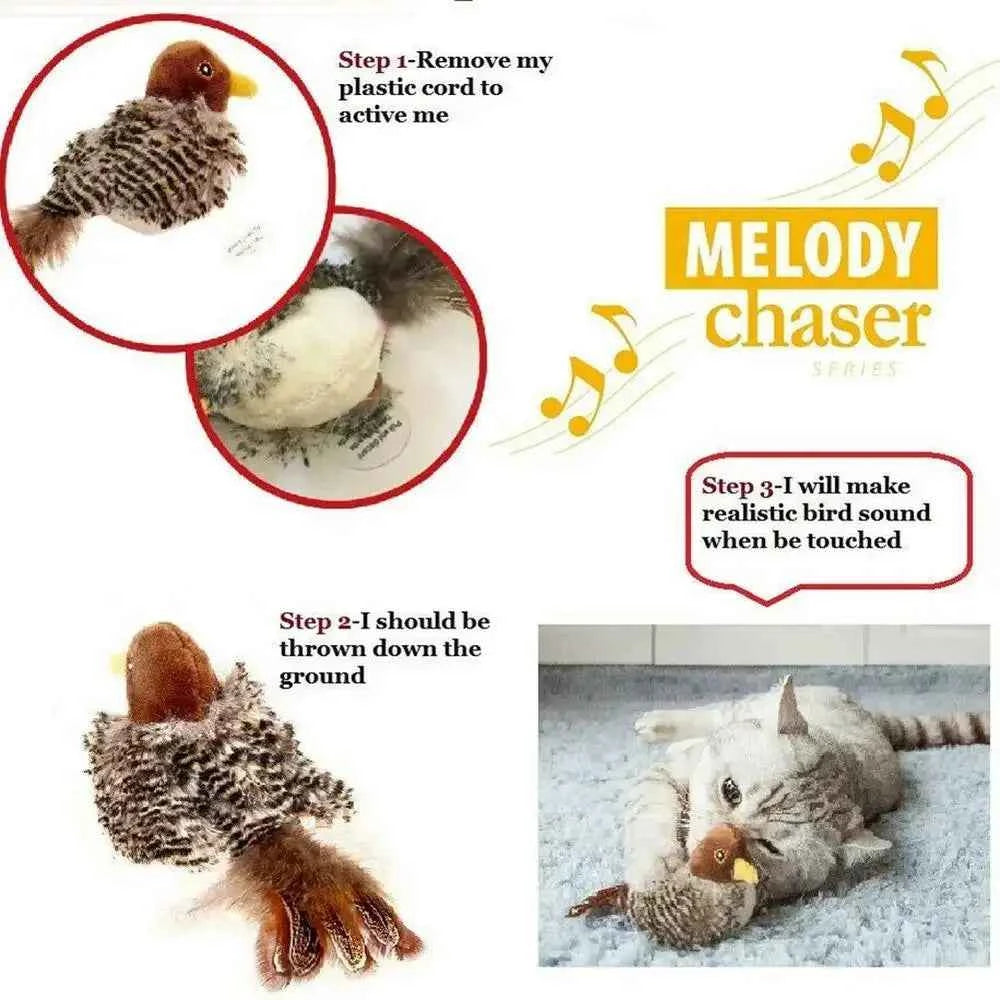 Interactive Chirping Bird Toy - Luxe Whiskers