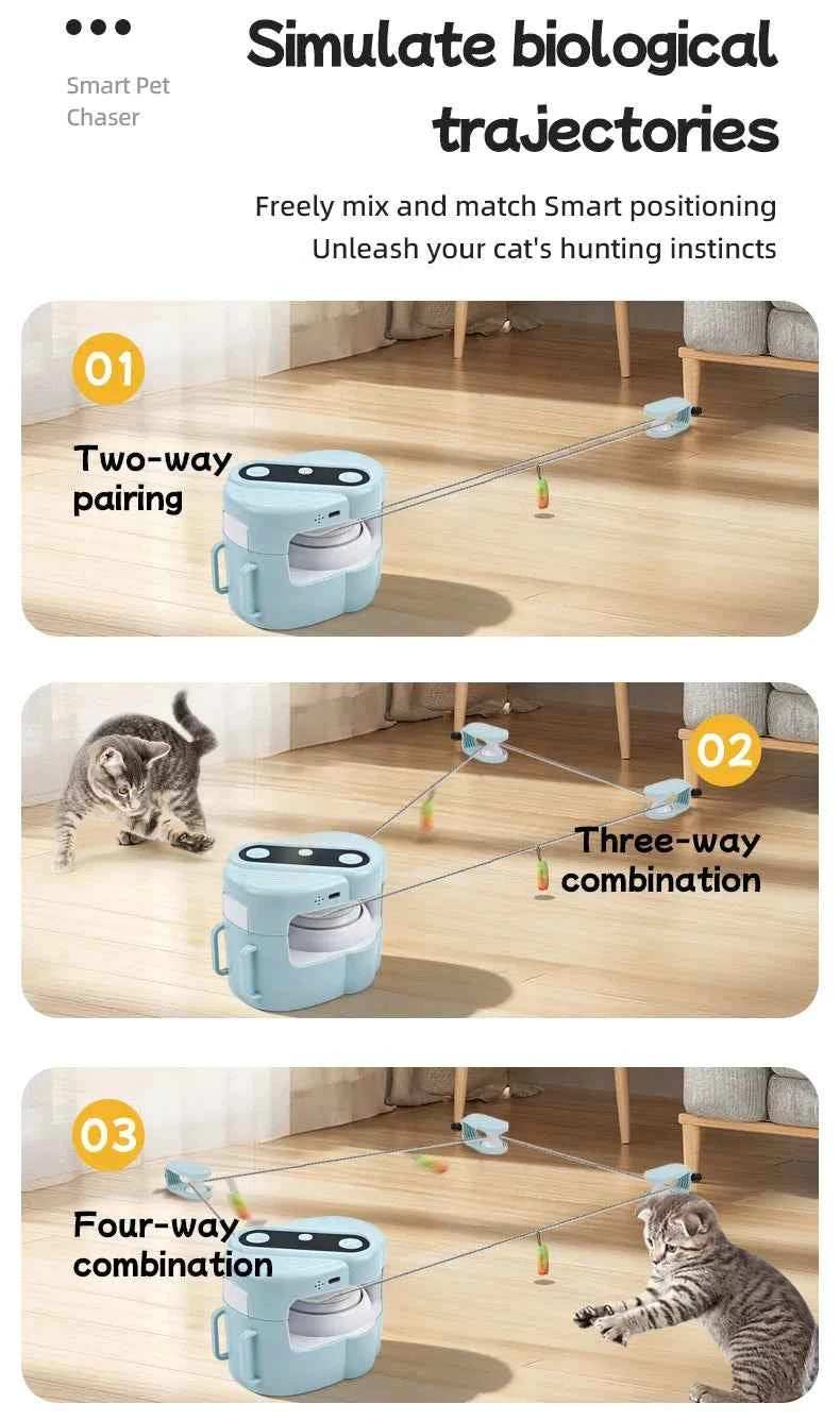 Cat Supplies Pet Running Interactive Indoor Cat Toy  Automatic/Remote DIY Speed  Adjustable  Exercise for Cats Cat accessories - Luxe Whiskers