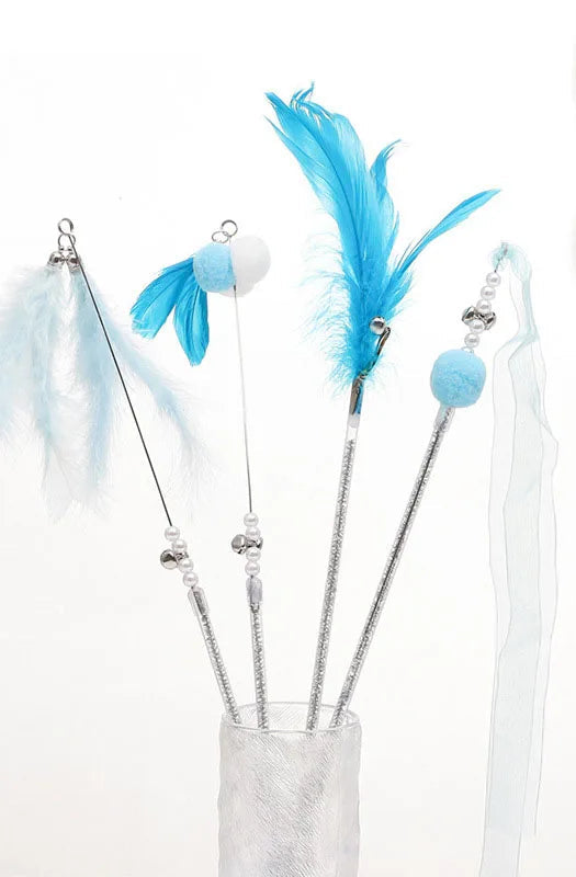 3/4 PCS Cat Feather Teasing Wand - Luxe Whiskers
