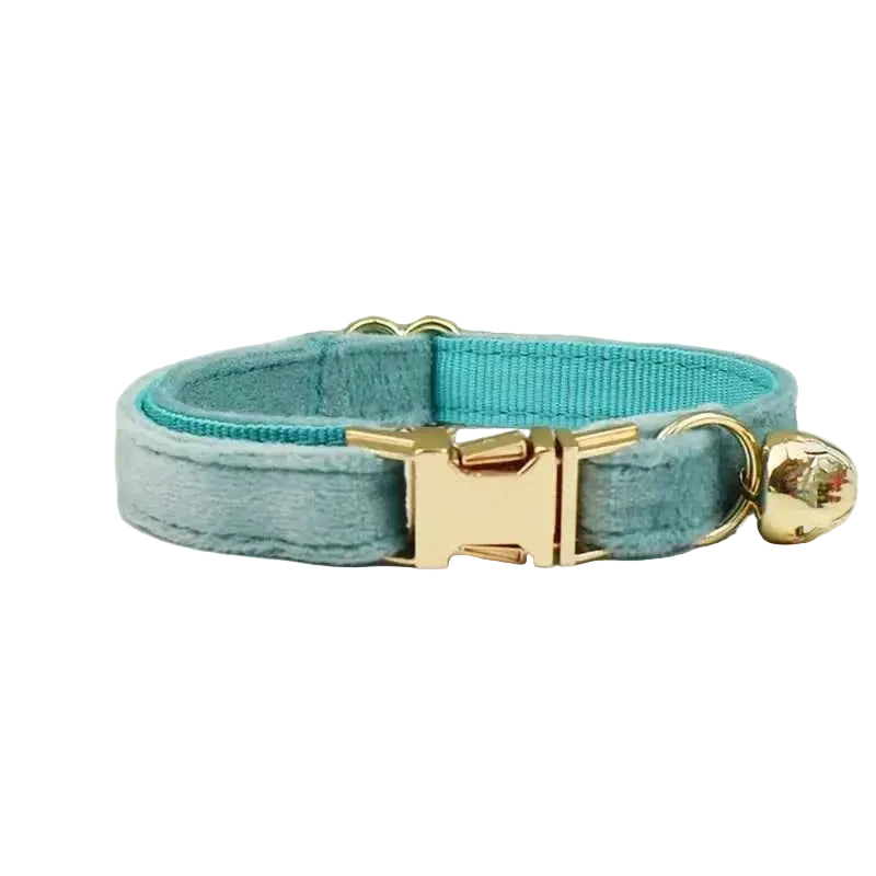 Velvet Bow Cat Collar - Green - Luxe Whiskers