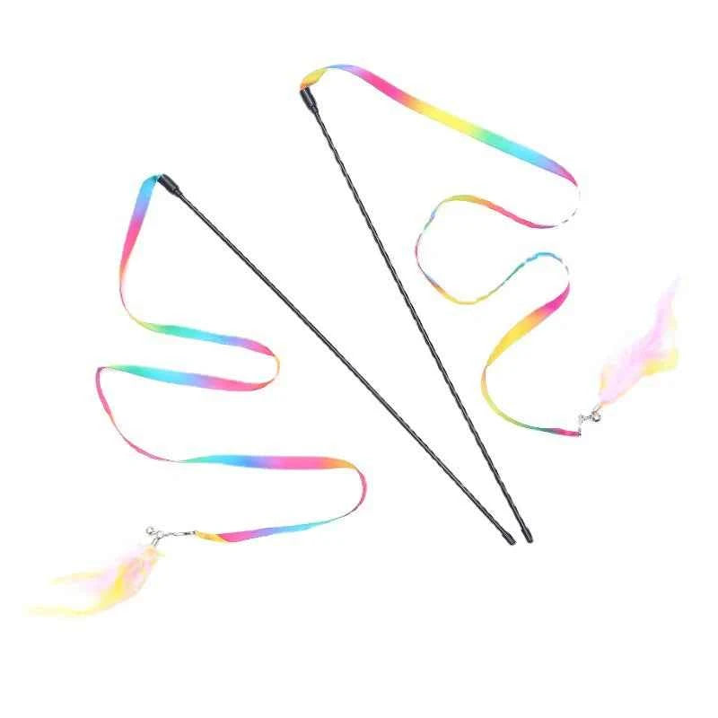 Satin Ribbon Teaser Cat Wand - Luxe Whiskers