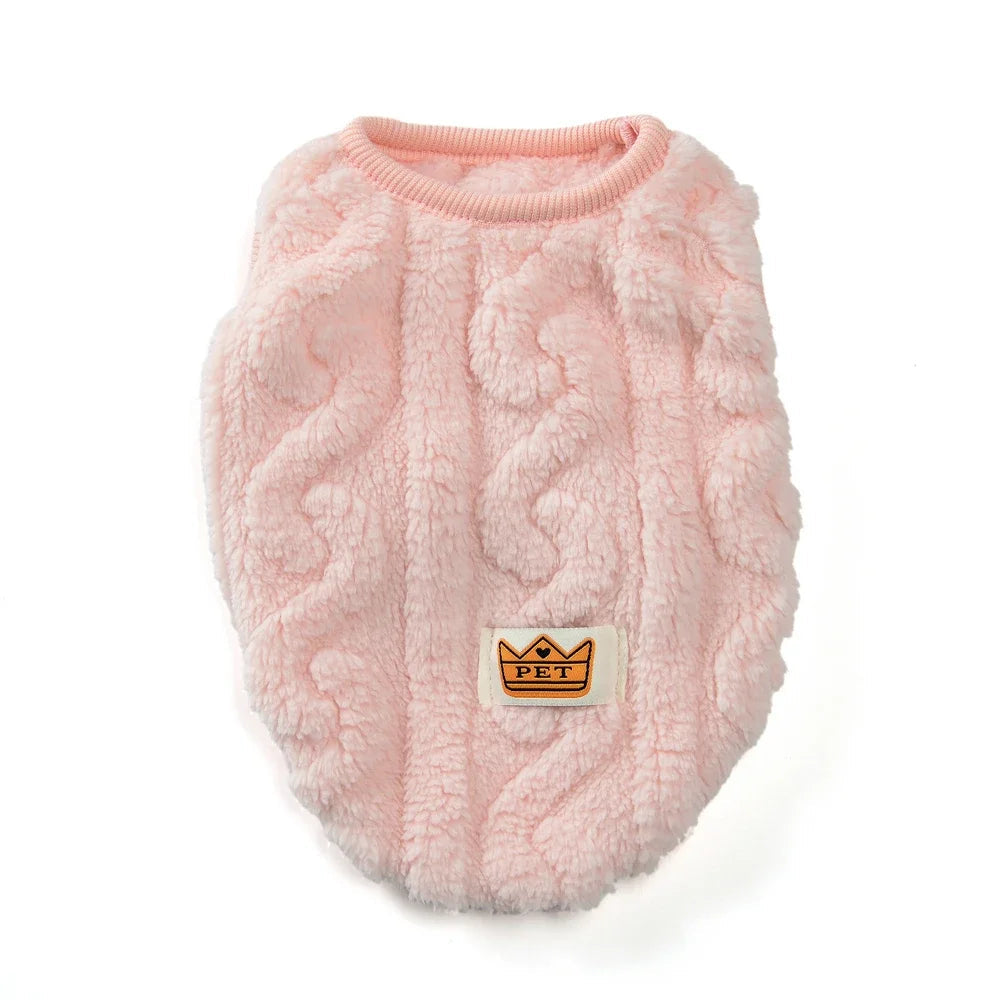 Winter Pet Clothes Warm Fleece Kitten Vest Coat For Small Cats Dogs Cozy Plush Solid Pullover Sleeveless Sweater Sphynx Costume - Luxe Whiskers