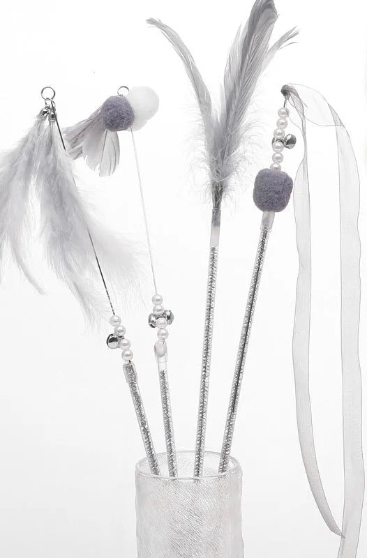 3/4 PCS Cat Feather Teasing Wand - Luxe Whiskers
