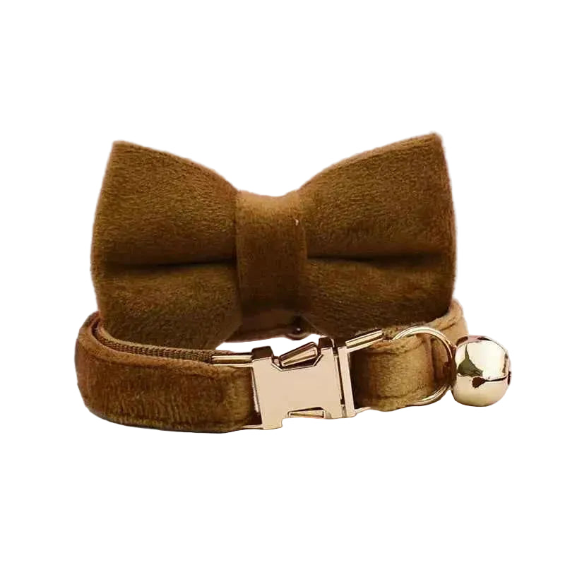Velvet Bow Cat Collar - Pink - Luxe Whiskers