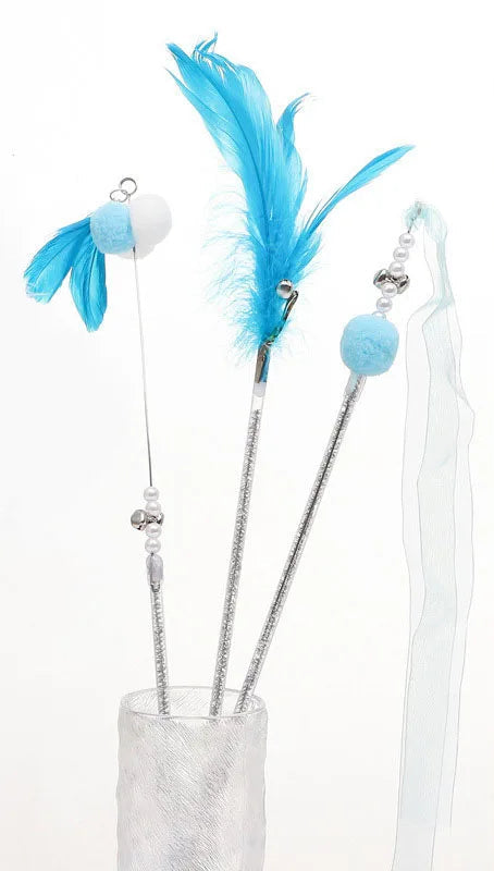 3/4 PCS Cat Feather Teasing Wand - Luxe Whiskers