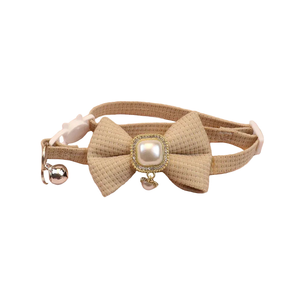 Pearl Bow Cat Collar