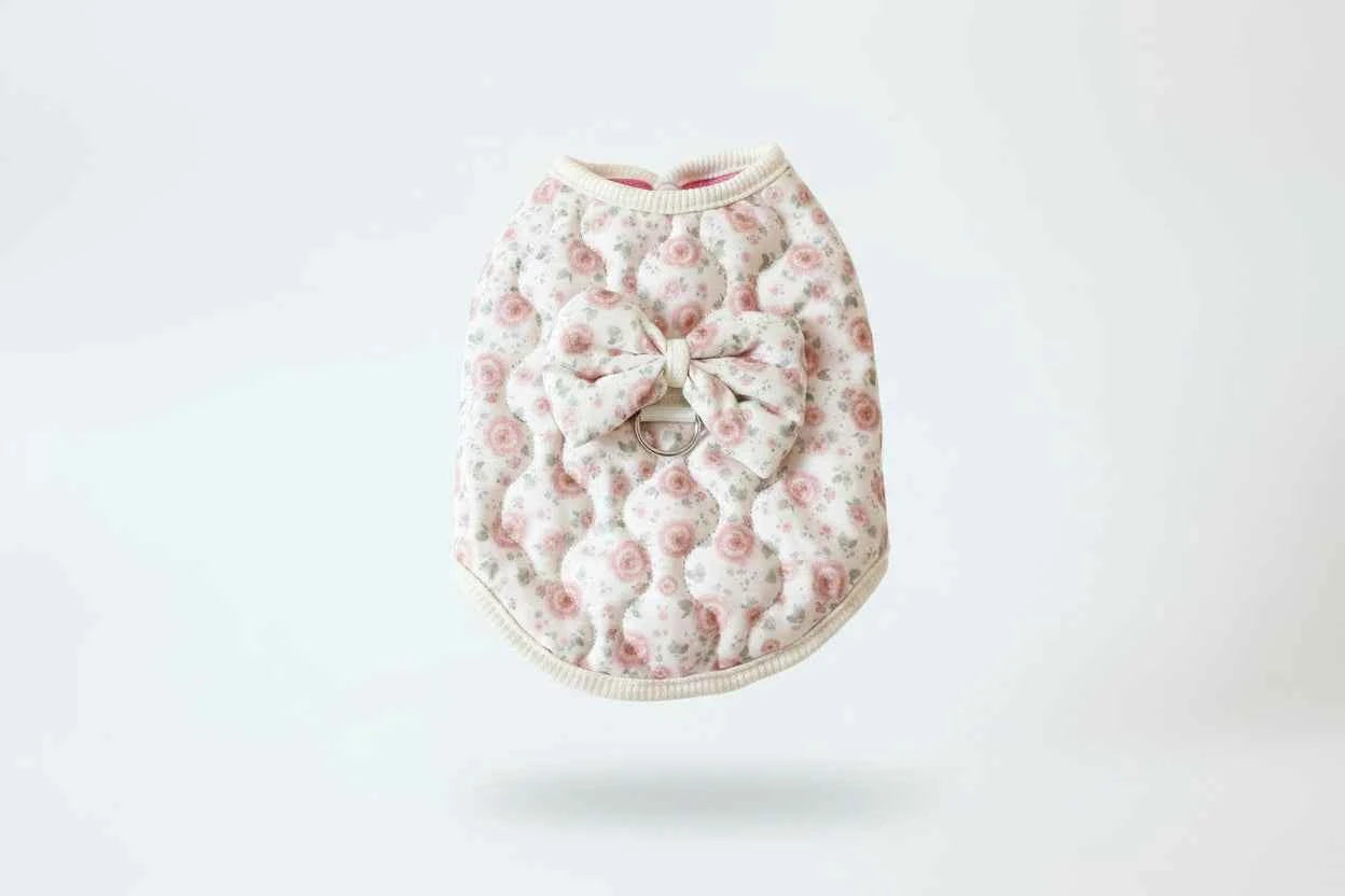 Floral Bow Tie Cat Vest
