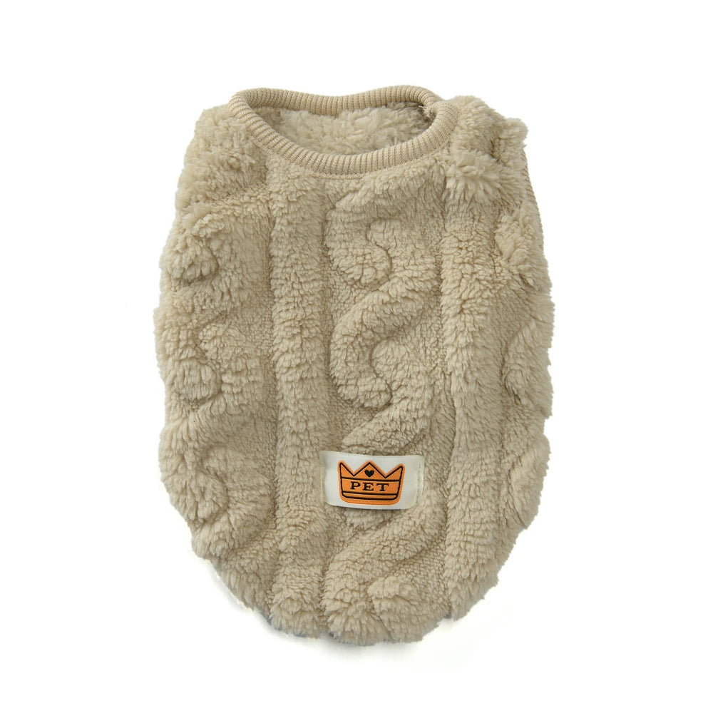 Winter Pet Clothes Warm Fleece Kitten Vest Coat For Small Cats Dogs Cozy Plush Solid Pullover Sleeveless Sweater Sphynx Costume - Luxe Whiskers