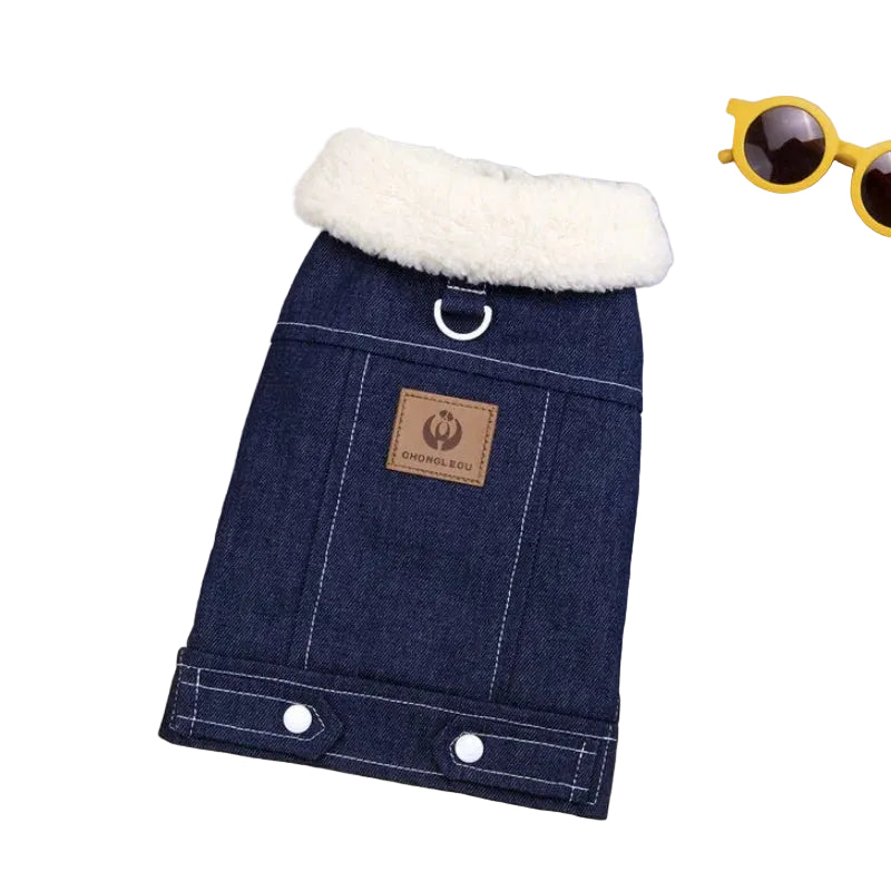 Winter Warm Dog Vest Jacket Fashion Soft Dog Clothes Classic Denim Puppy Down Coat Fleece Cat Jacket Coat Chihuahua Pet Outfits - Luxe Whiskers