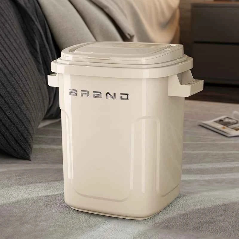 Household wheeled kitchen trash can with large capacity, no need to bend over, high appearance level, horizontal type trash can