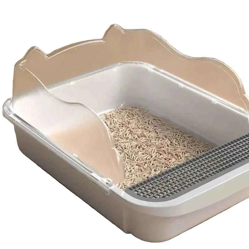 High Sides Semi-Enclosed Cat Litter Box - Luxe Whiskers