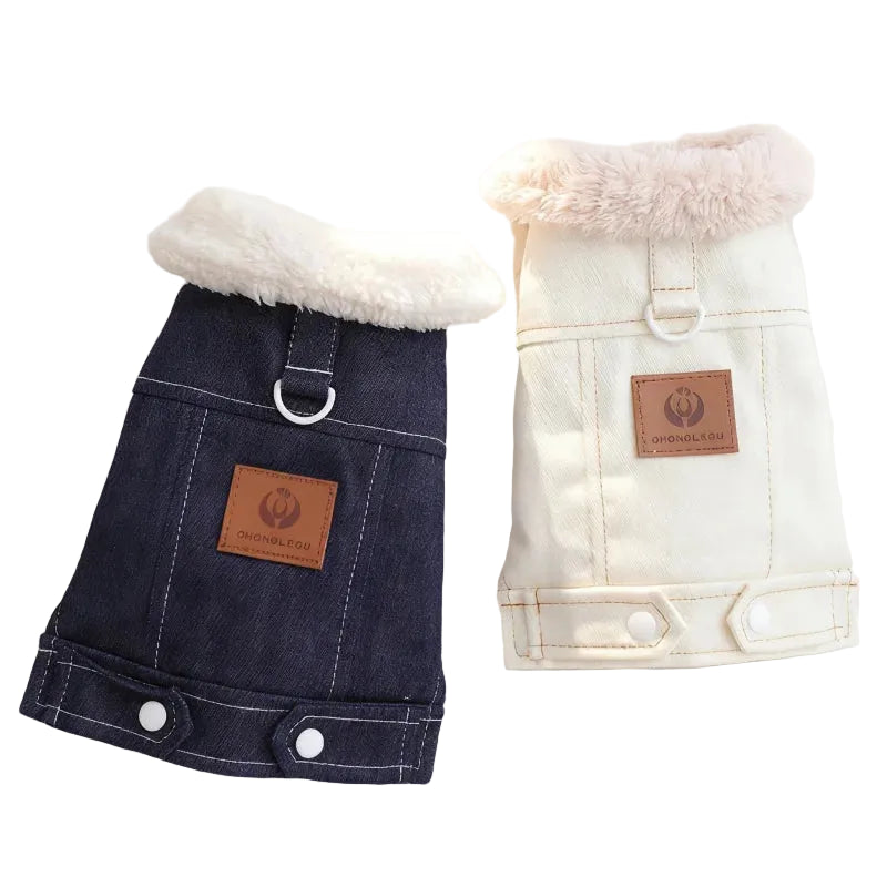 Winter Warm Dog Vest Jacket Fashion Soft Dog Clothes Classic Denim Puppy Down Coat Fleece Cat Jacket Coat Chihuahua Pet Outfits - Luxe Whiskers