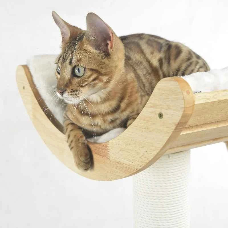 Elegant Wooden Cat Tree - Luxe Whiskers