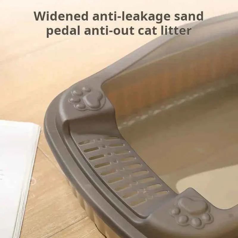 Half-Enclosed Anti-Splash Cat Litter Box - Luxe Whiskers