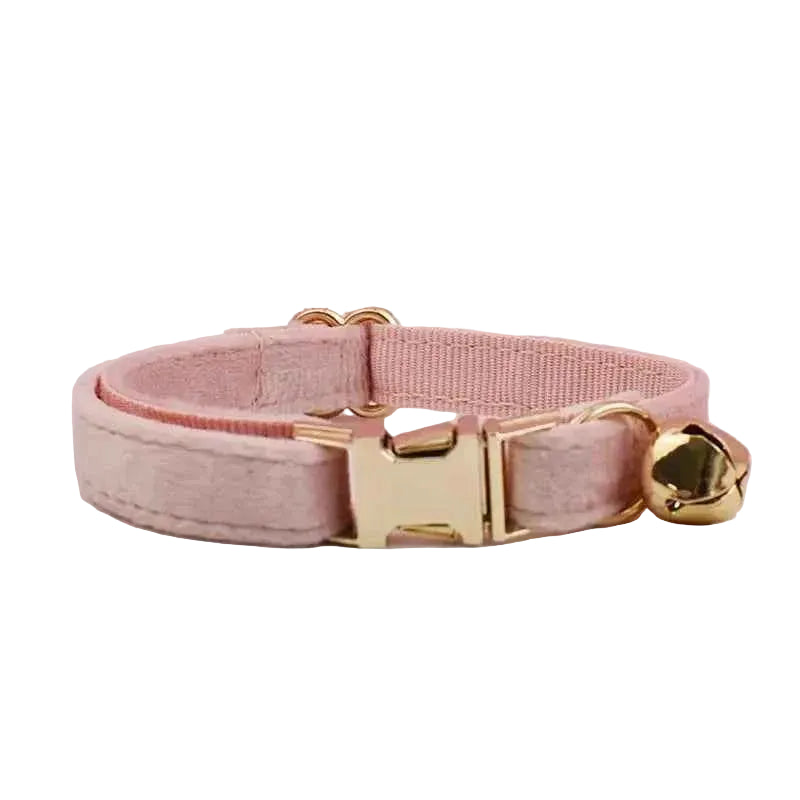 Velvet Bow Cat Collar - Pink - Luxe Whiskers