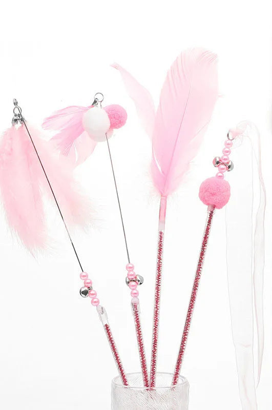 3/4 PCS Cat Feather Teasing Wand - Luxe Whiskers