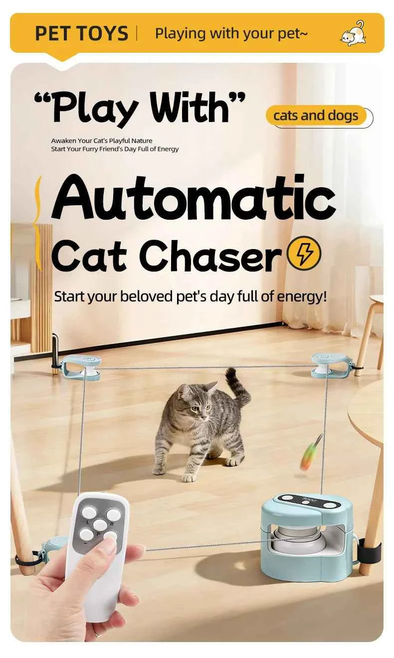 Cat Supplies Pet Running Interactive Indoor Cat Toy  Automatic/Remote DIY Speed  Adjustable  Exercise for Cats Cat accessories - Luxe Whiskers