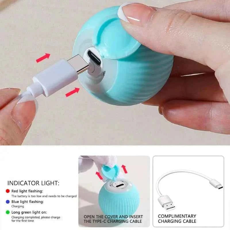 Cat Interactive Ball Smart Cat Toys Electronic Interactive Cat Toy Indoor Automatic Rolling Magic Ball PetAccessories - Luxe Whiskers