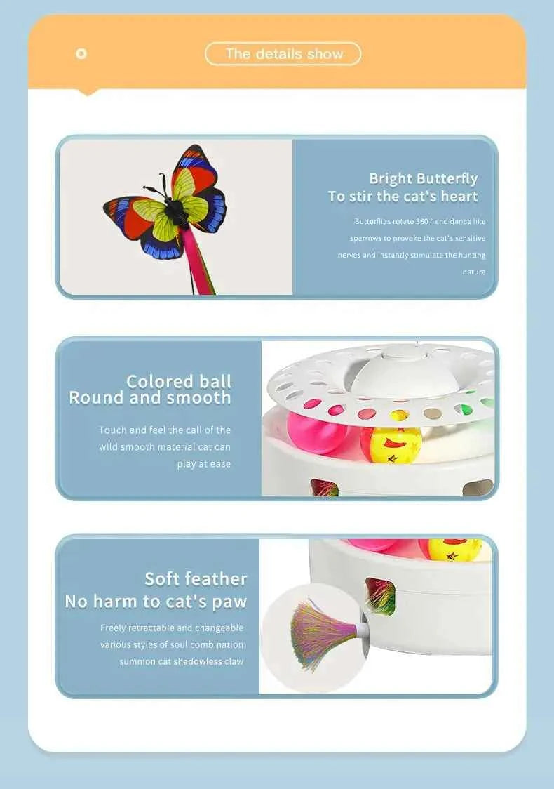 3 in 1 Interacting Cat Toy - Luxe Whiskers