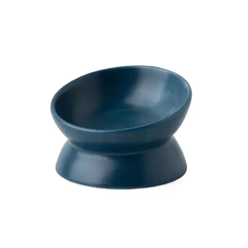 Tiltered Ceramic Cat Feeding Bowl - Luxe Whiskers