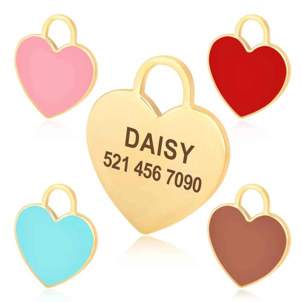 Heart ID Pet Tag - Luxe Whiskers
